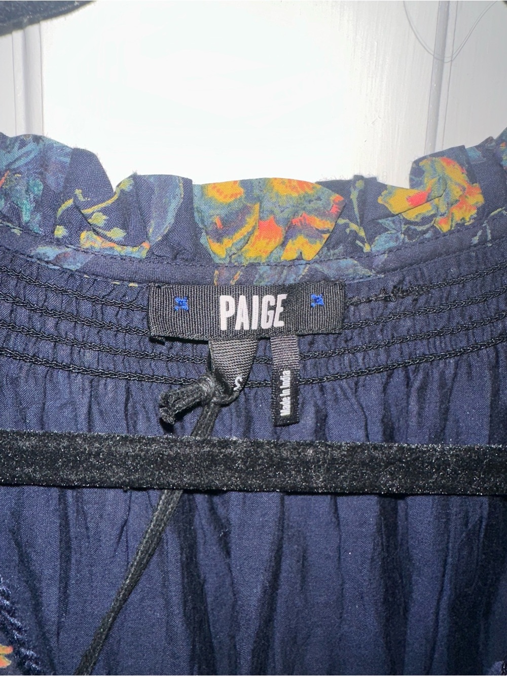 PAIGE Lemay Floral Mini Dress with Ruffled Neckline - Picture 4 of 9